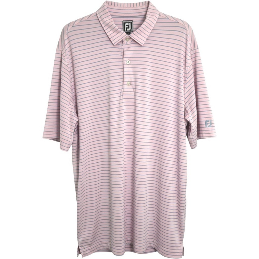 FootJoy Mens Golf Polo Shirt St Ives XL Athletic Fit Pink Blue Striped 26238